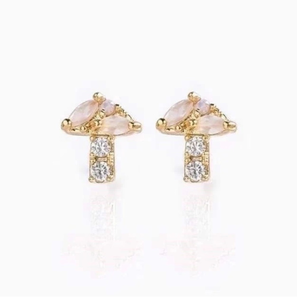 18k Gold Plated Mushroom Stud Earrings